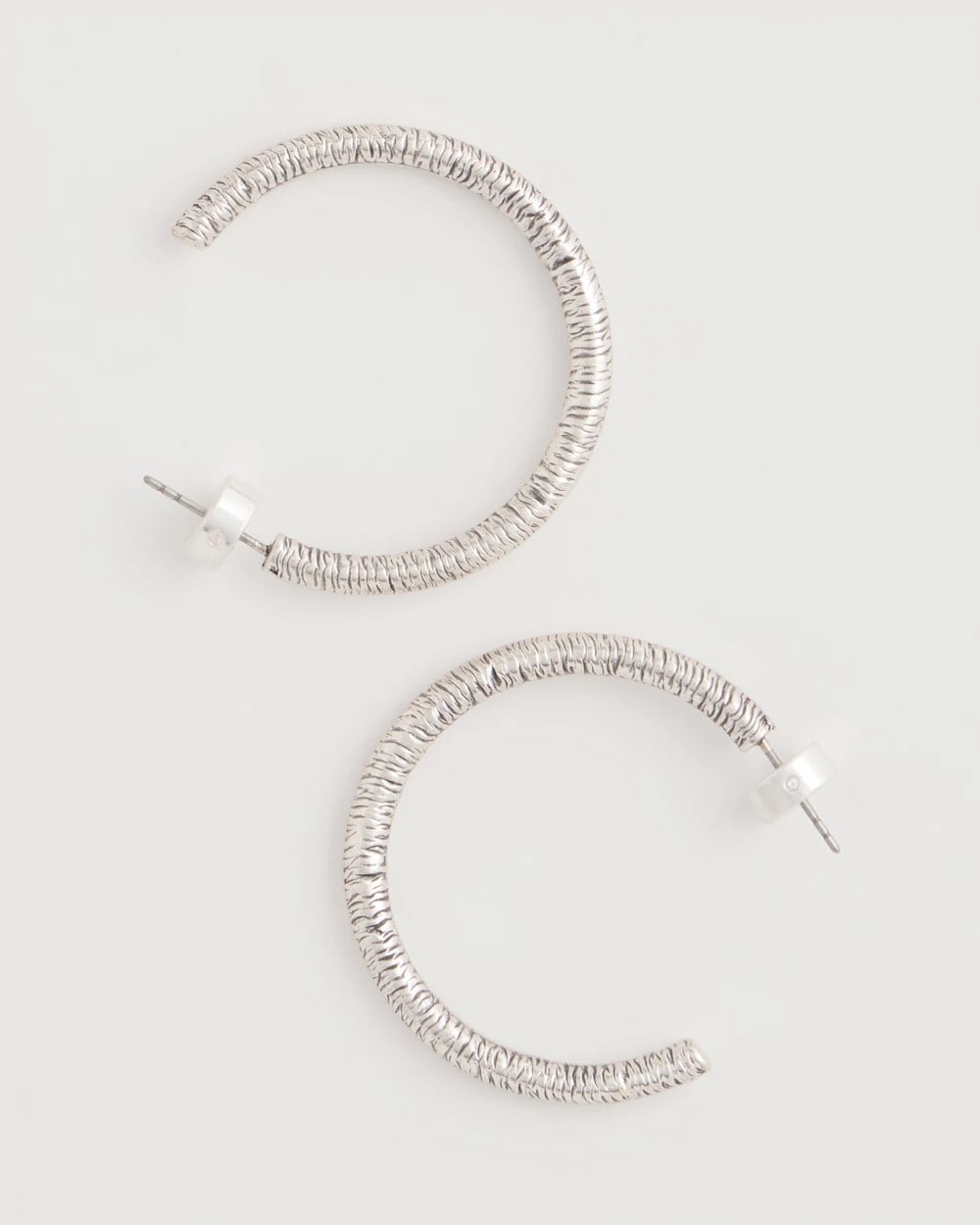Chico's Latest | Silvertone Textured Hoop Earrings