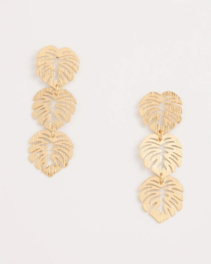 Chico's Value | Palm Frond Linear Drop Earrings
