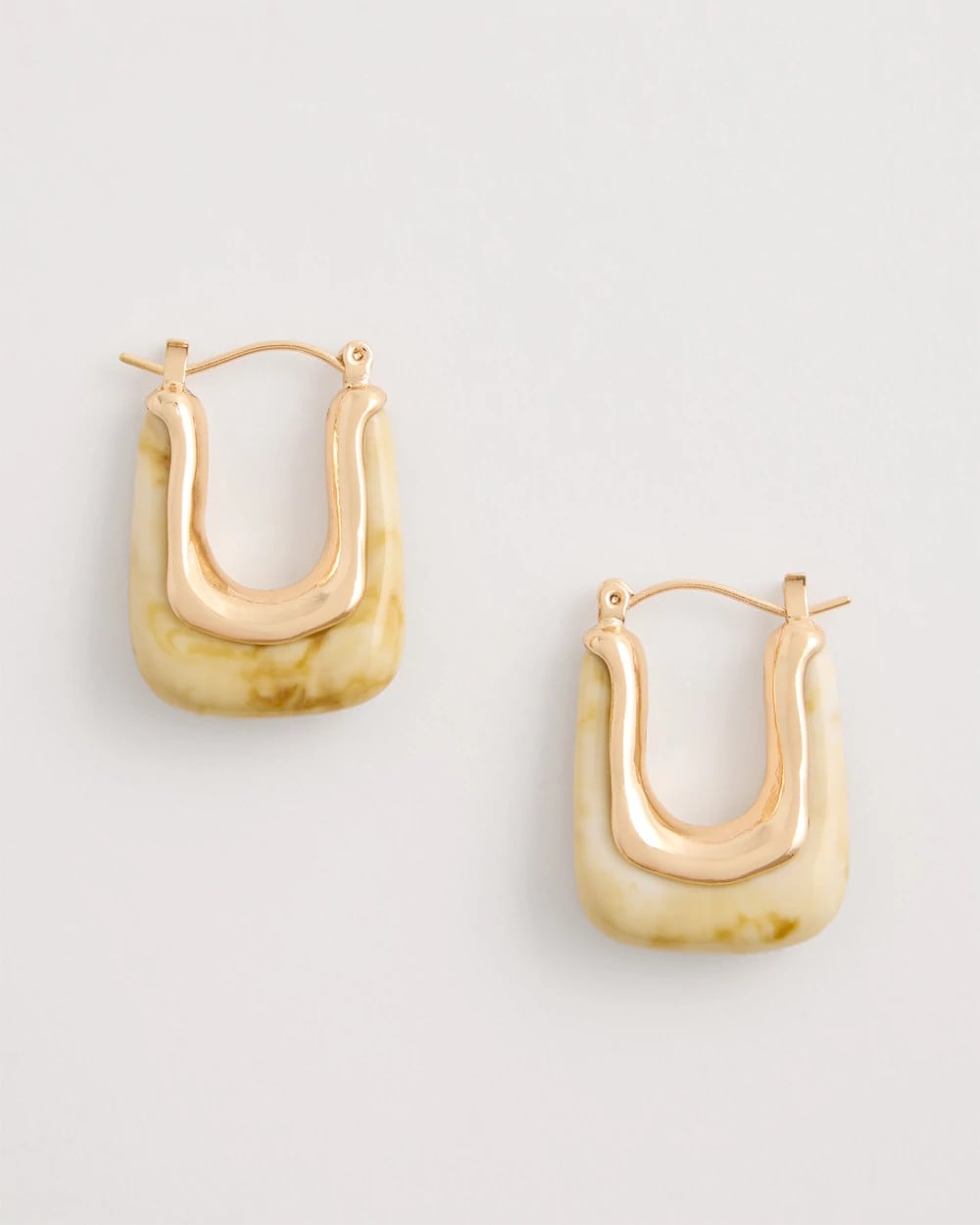 Chico's Discount | Neutral Goldtone Square Hoop Earrings