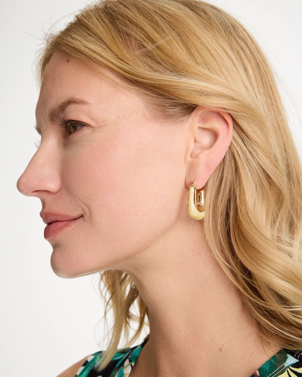 Chico's Discount | Neutral Goldtone Square Hoop Earrings
