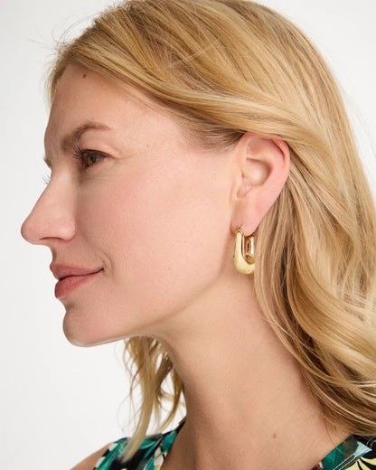 Chico's Discount | Neutral Goldtone Square Hoop Earrings