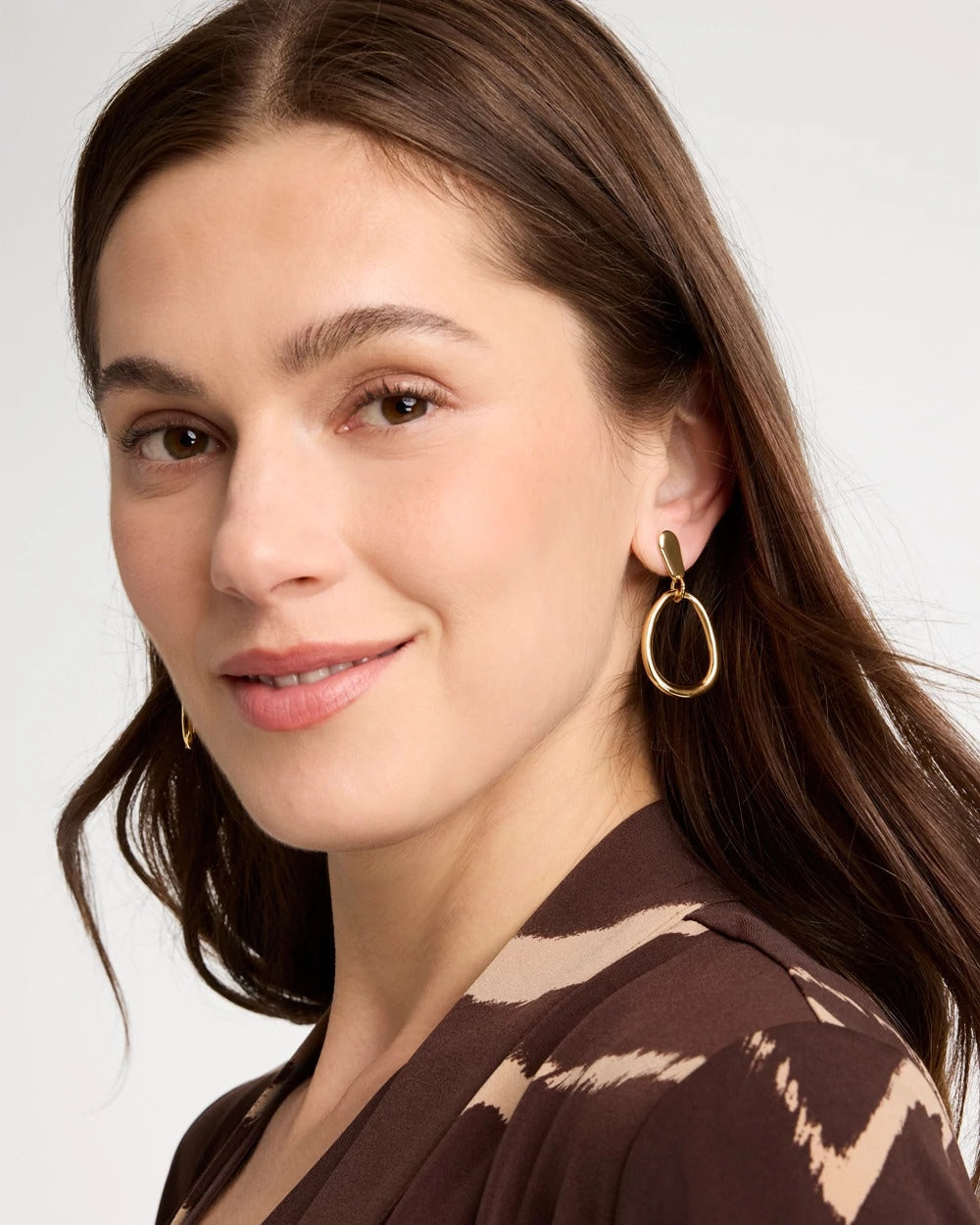 Chico's Exclusive | Goldtone Open Circle Drop Earrings