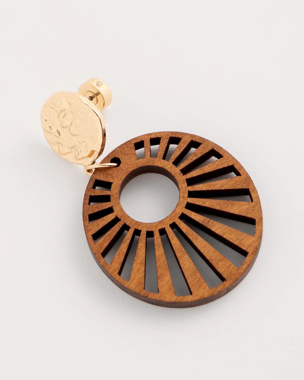 Chico's Everyday | Wood Carved Sun Drop Earrings