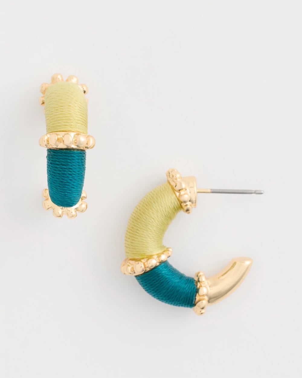 Chico's Top Pick | Goldtone Two-Tone Threaded Hoop Earrings