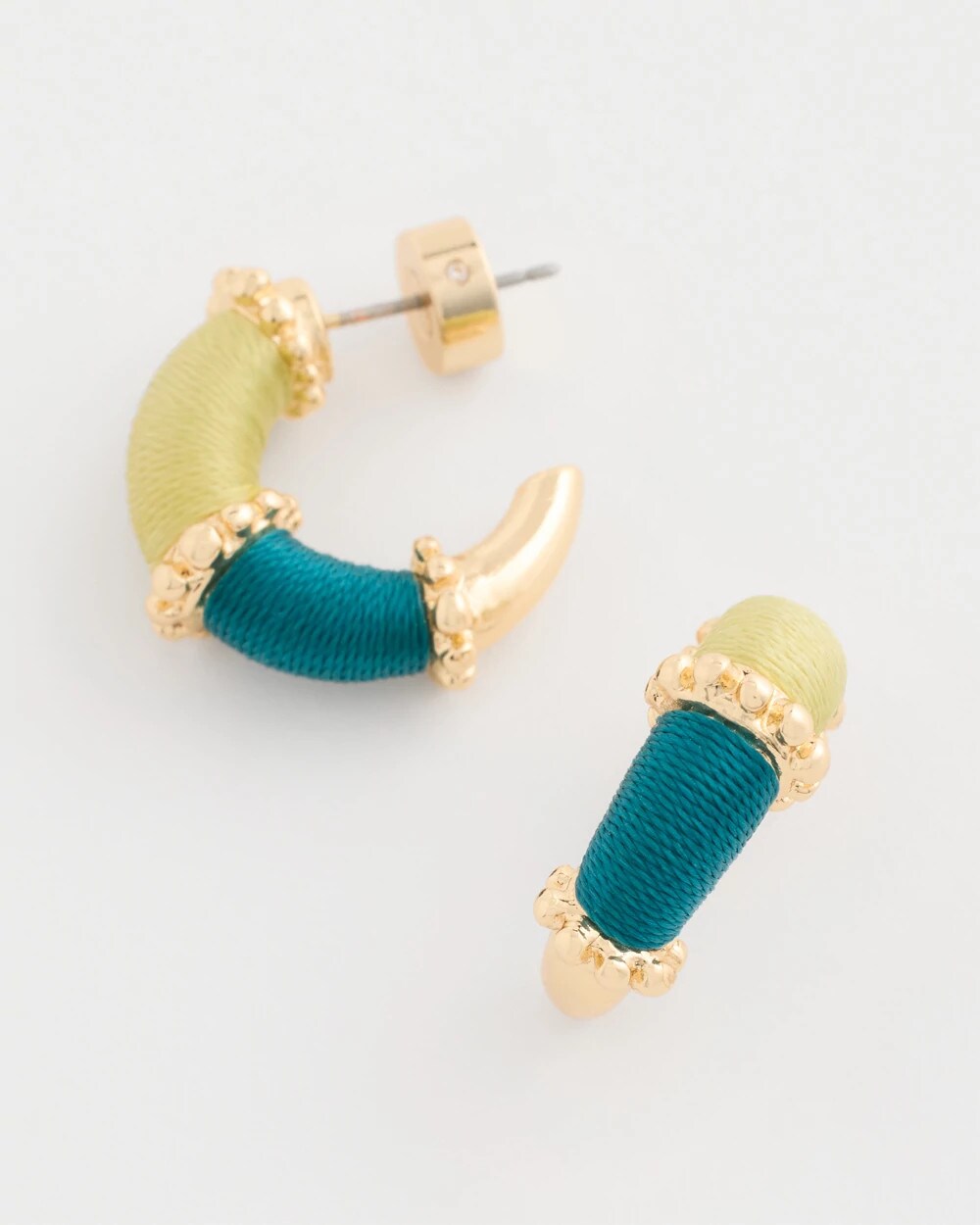 Chico's Top Pick | Goldtone Two-Tone Threaded Hoop Earrings