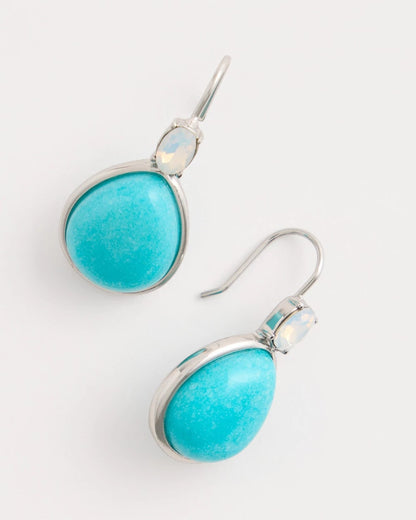 Chico's Smart Buy | Genuine Jade Teal Teardrop Earrings
