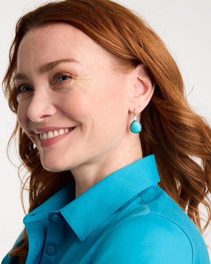 Chico's Smart Buy | Genuine Jade Teal Teardrop Earrings