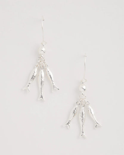 Chico's Hot Sale | Silvertone Fish Cluster Earrings
