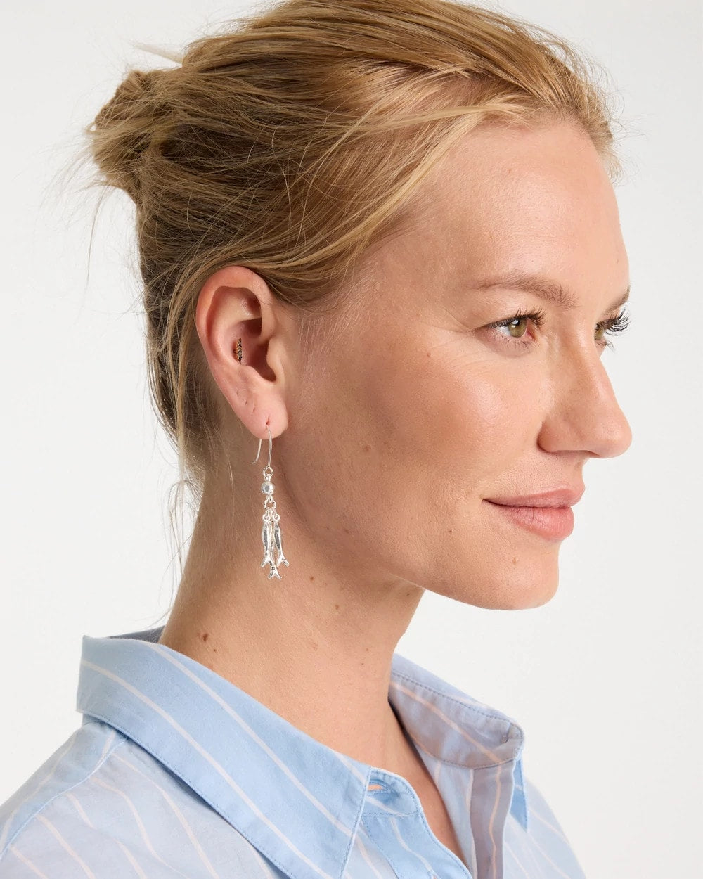 Chico's Hot Sale | Silvertone Fish Cluster Earrings