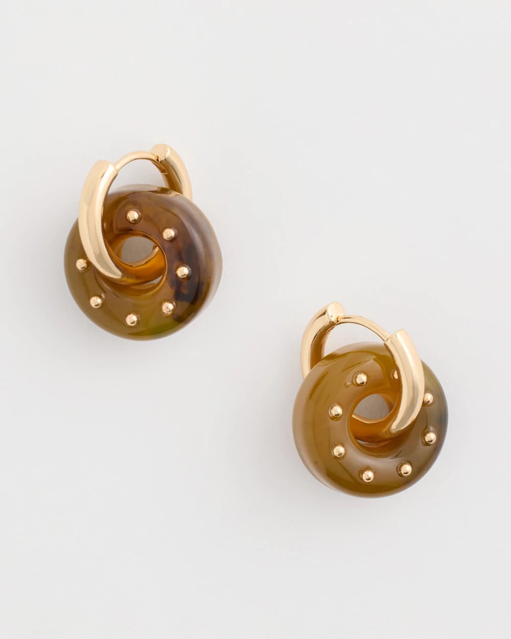 Chico's Exclusive | Neutral Resin Drop Hoop Earrings