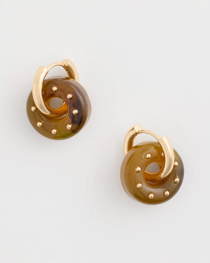 Chico's Exclusive | Neutral Resin Drop Hoop Earrings
