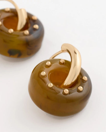 Chico's Exclusive | Neutral Resin Drop Hoop Earrings
