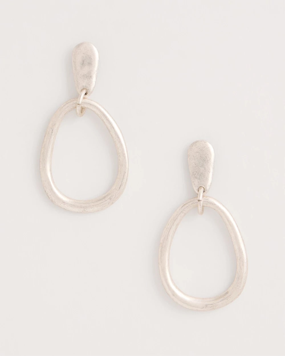 Chico's Everyday | Silvertone Open Circle Drop Earrings