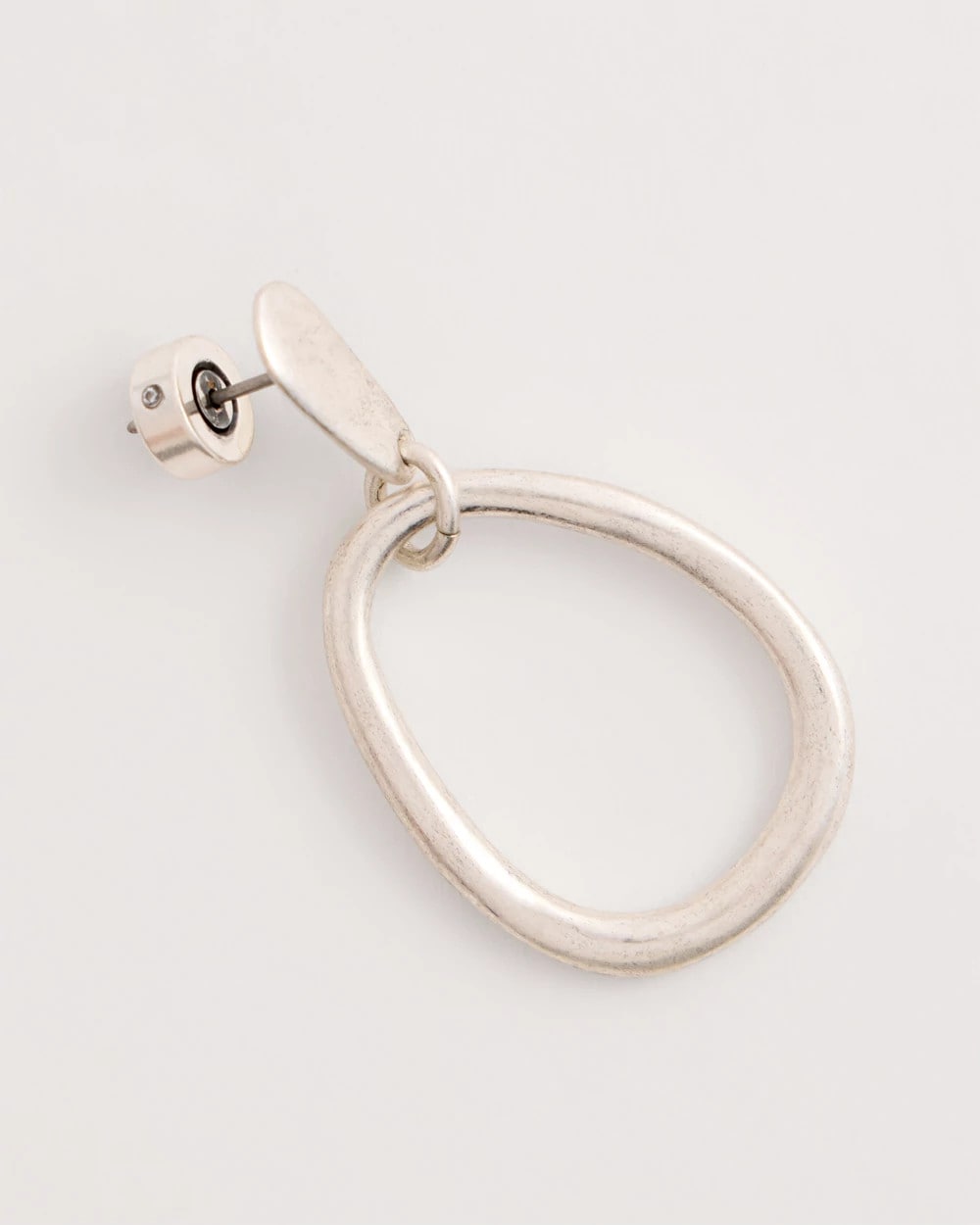 Chico's Everyday | Silvertone Open Circle Drop Earrings