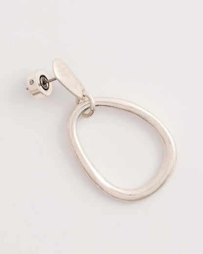 Chico's Everyday | Silvertone Open Circle Drop Earrings