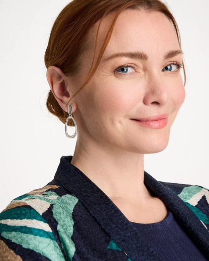 Chico's Everyday | Silvertone Open Circle Drop Earrings