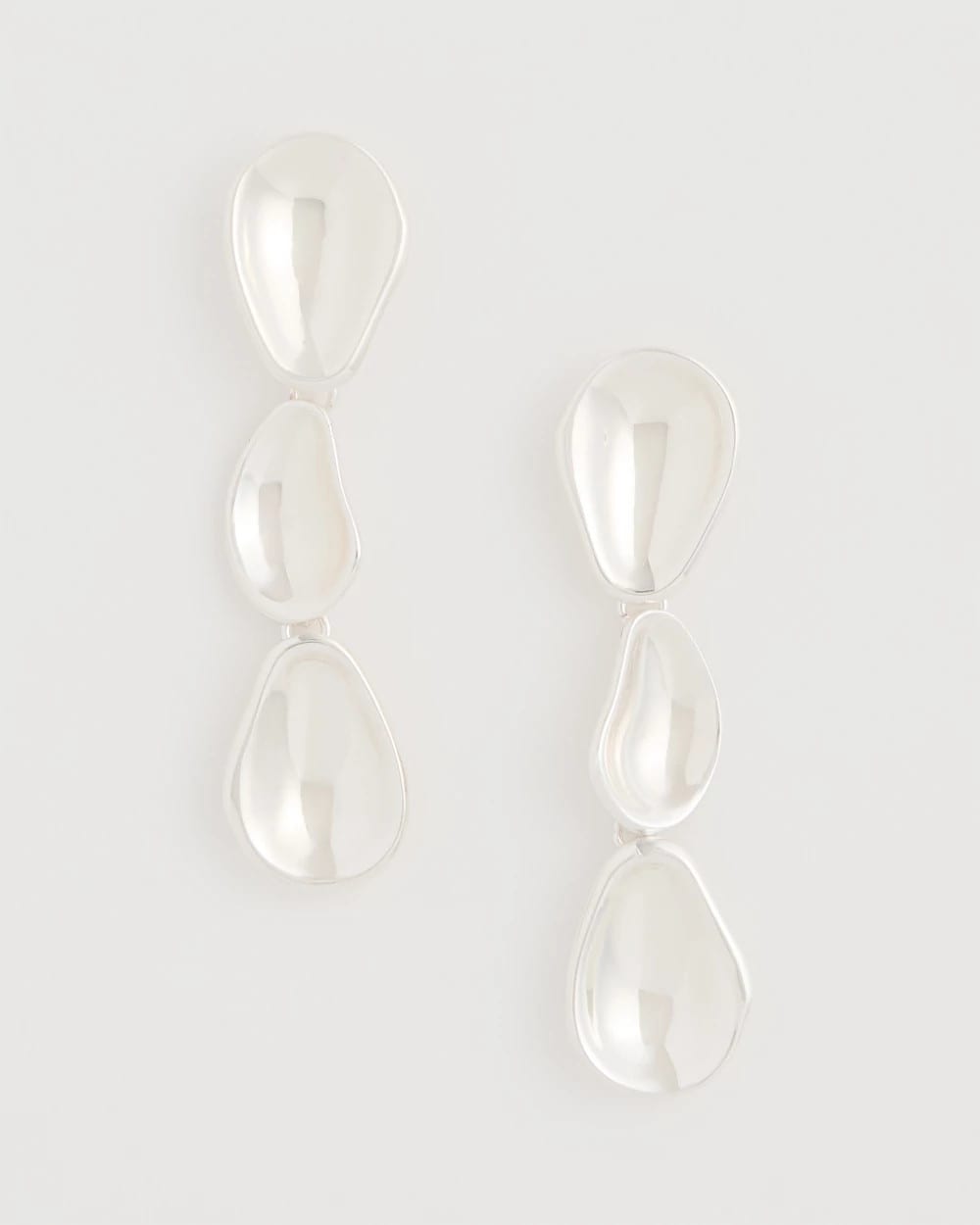 Chico's Everyday | Silvertone Linear Drop Earrings