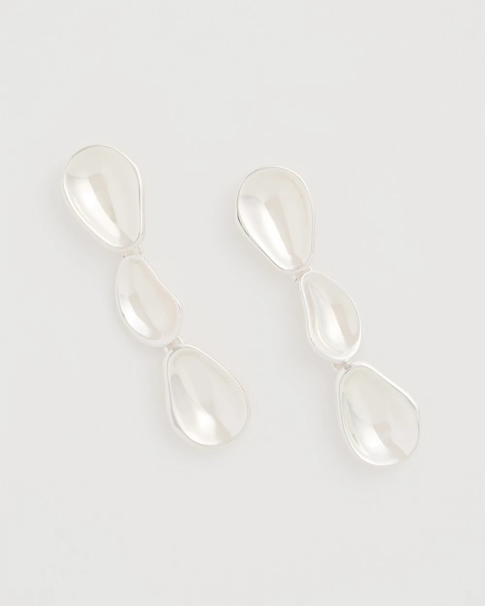 Chico's Everyday | Silvertone Linear Drop Earrings