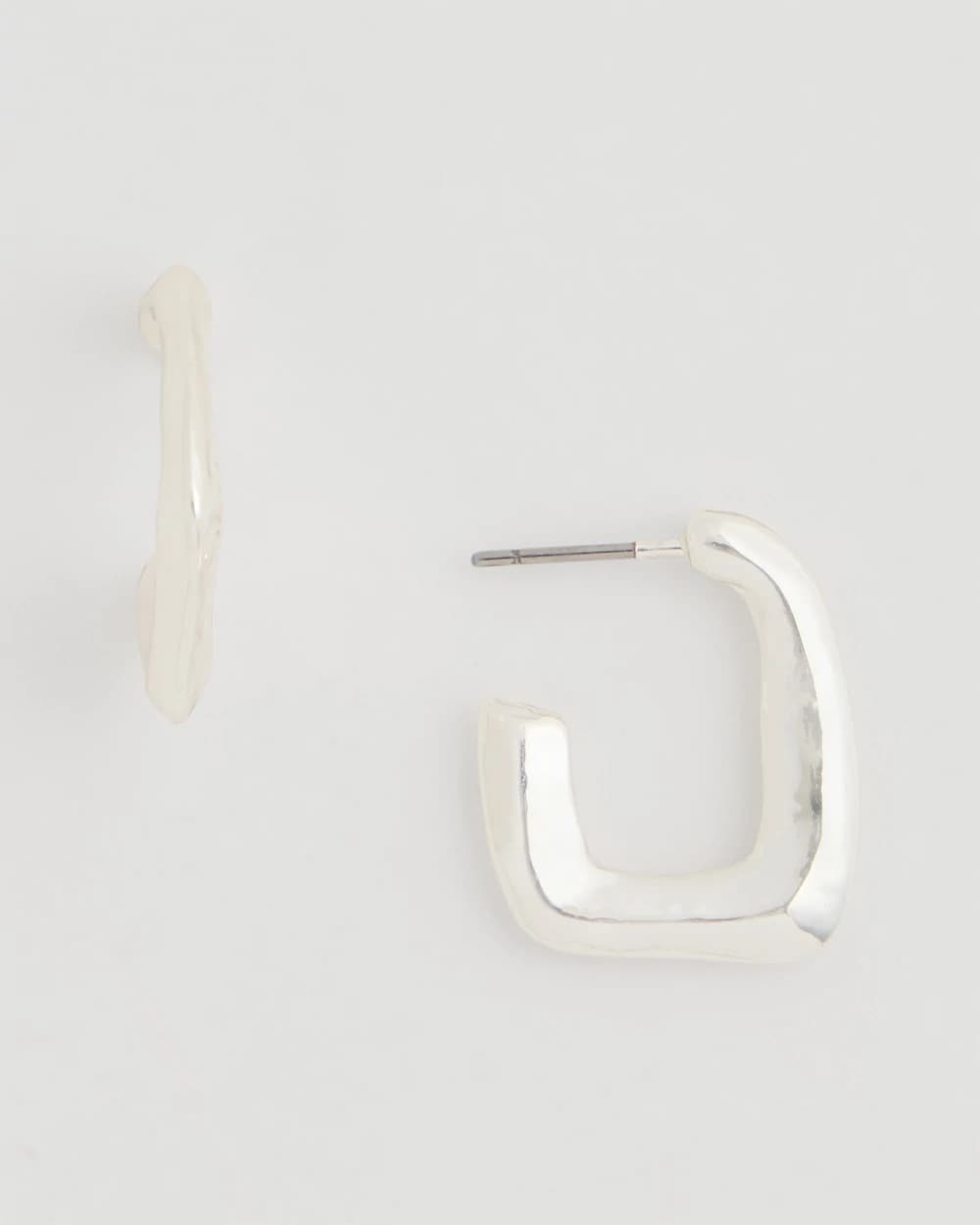 Chico's Exclusive | Mini Silvertone Square Earrings
