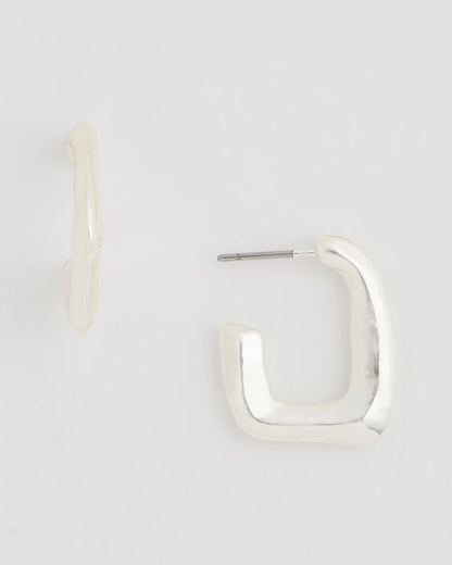 Chico's Exclusive | Mini Silvertone Square Earrings