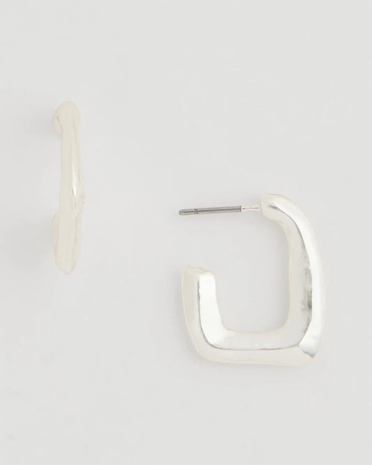 Chico's Exclusive | Mini Silvertone Square Earrings