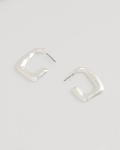 Chico's Exclusive | Mini Silvertone Square Earrings