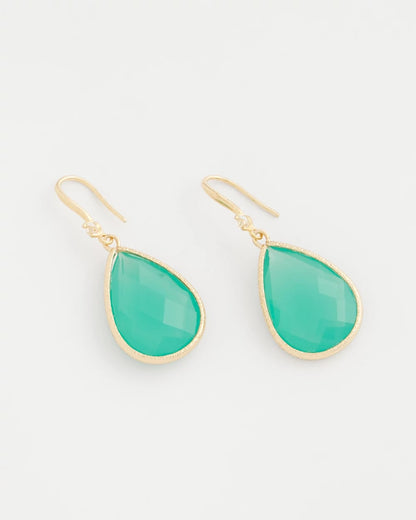 Chico's Classic | Green Teardrop Fishwire Earrings
