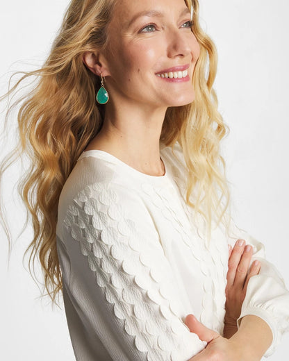 Chico's Classic | Green Teardrop Fishwire Earrings