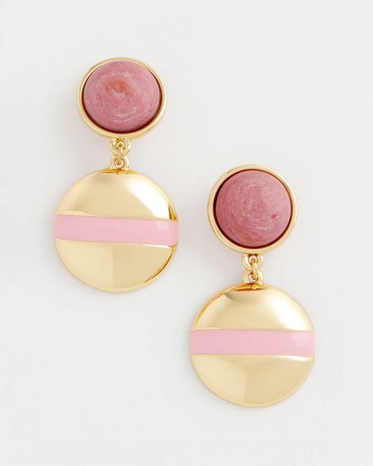 Chico's New | Pink Enamel Sphere Drop Earrings