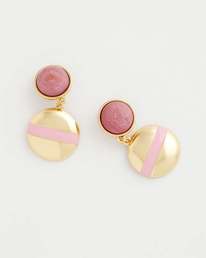 Chico's New | Pink Enamel Sphere Drop Earrings
