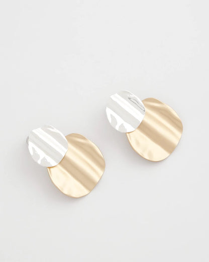 Chico's Quality | Crinkle Mixed Metal Earrings