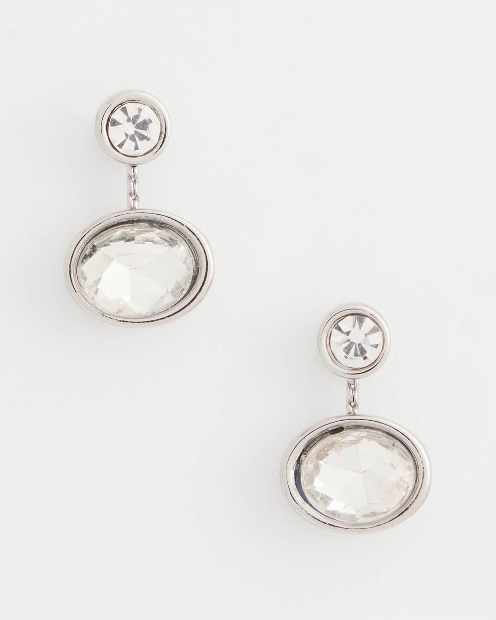 Chico's Everyday | Silvertone Bezel Stud Earrings