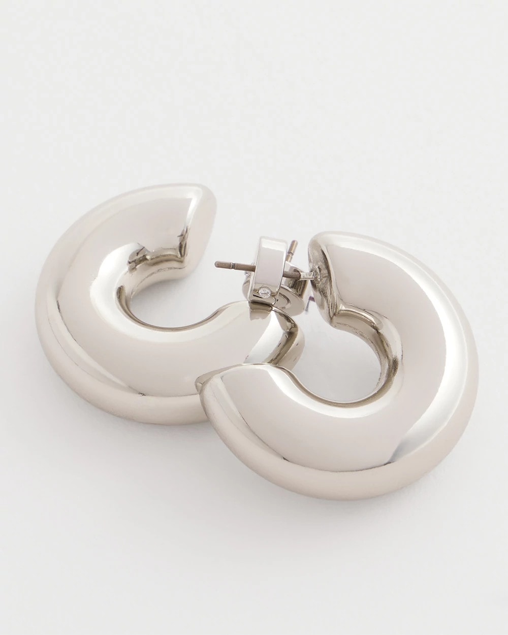 Chico's Discount | Silver Puff Hoop Earrings