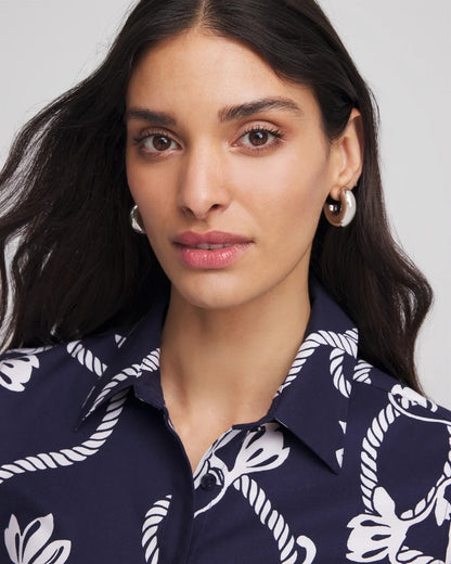Chico's Discount | Silver Puff Hoop Earrings