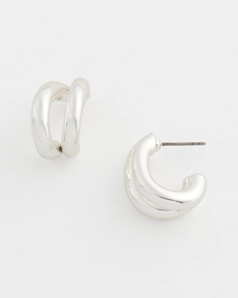 Chico's Essential | Silver Double Mini Hoop Earrings