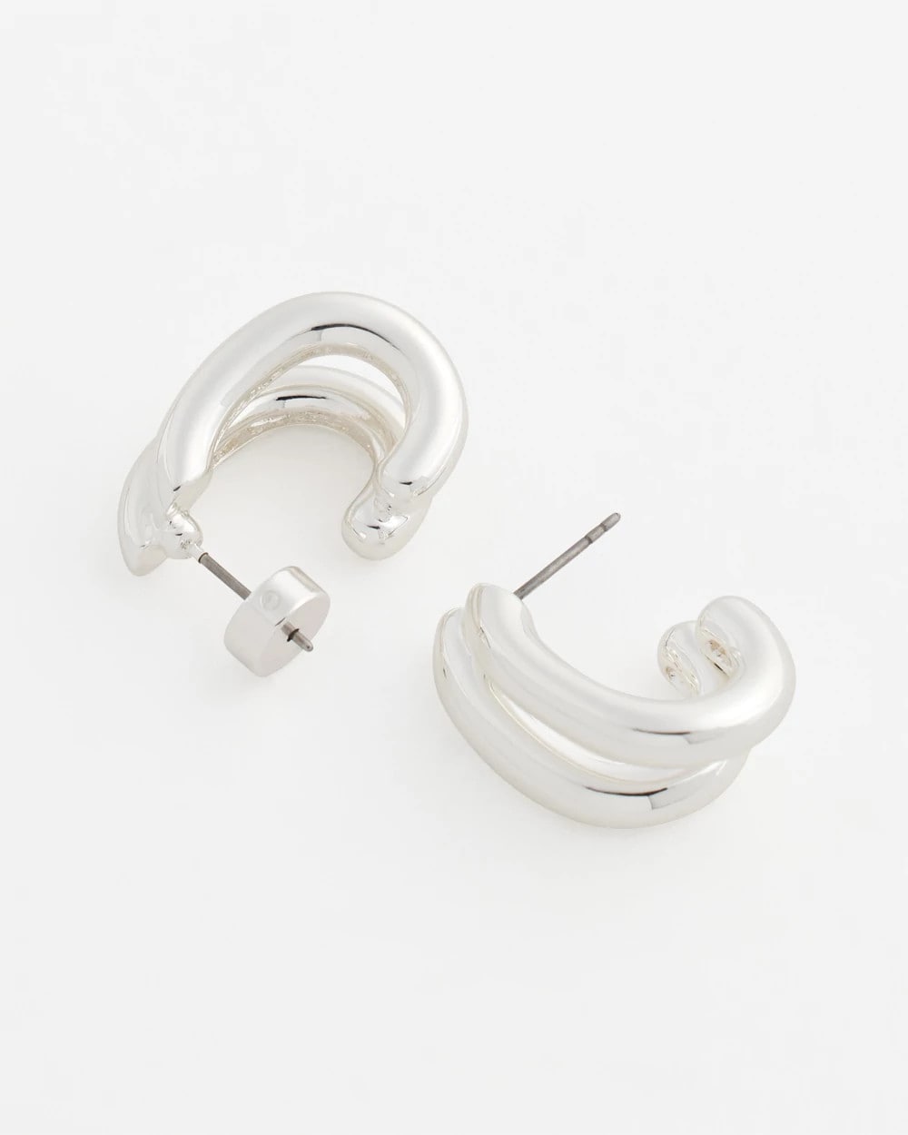 Chico's Essential | Silver Double Mini Hoop Earrings