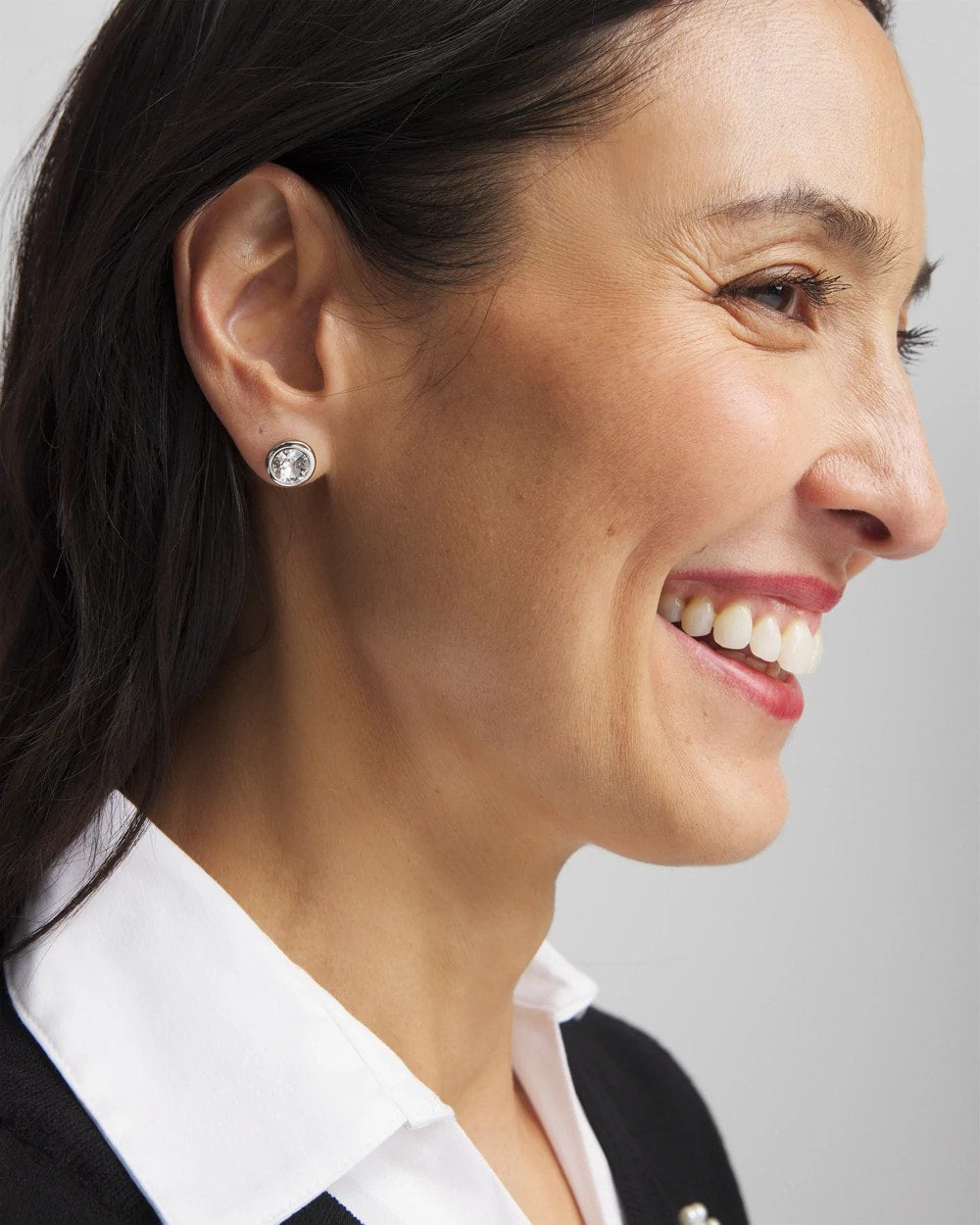Chico's Value | Silver Tone Crystal Stud Earrings