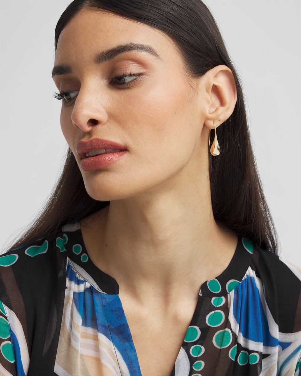 Chico's Classic | No Droop™ Gold Tone Teardrop Threader Earrings