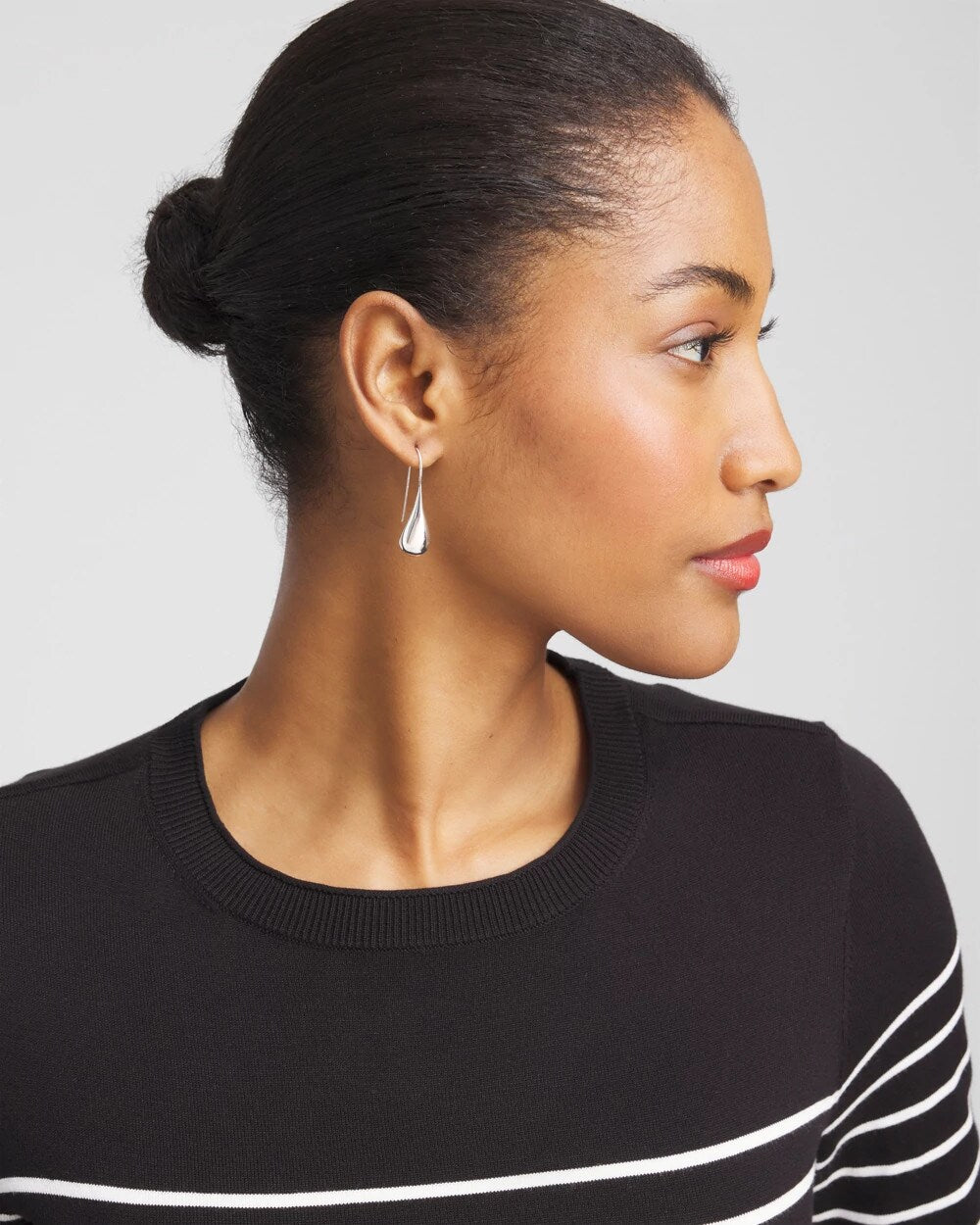 Chico's Discount | No Droop™ Silver Tone Teardrop Threader Earrings