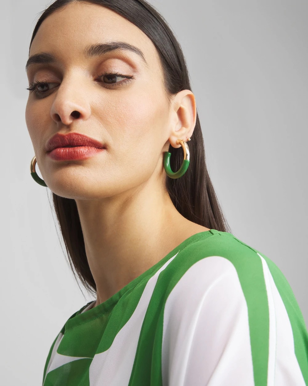 Chico's Customer Favorite | No Droop™ Green Dipped Hoops
