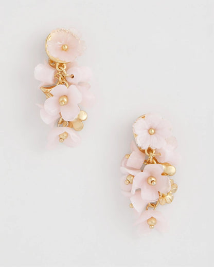 Chico's Popular | Pink Flower Cluster Drop Earrings