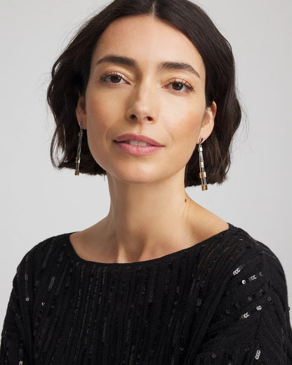 Chico's Signature | Mixed Metal Linear Earrings