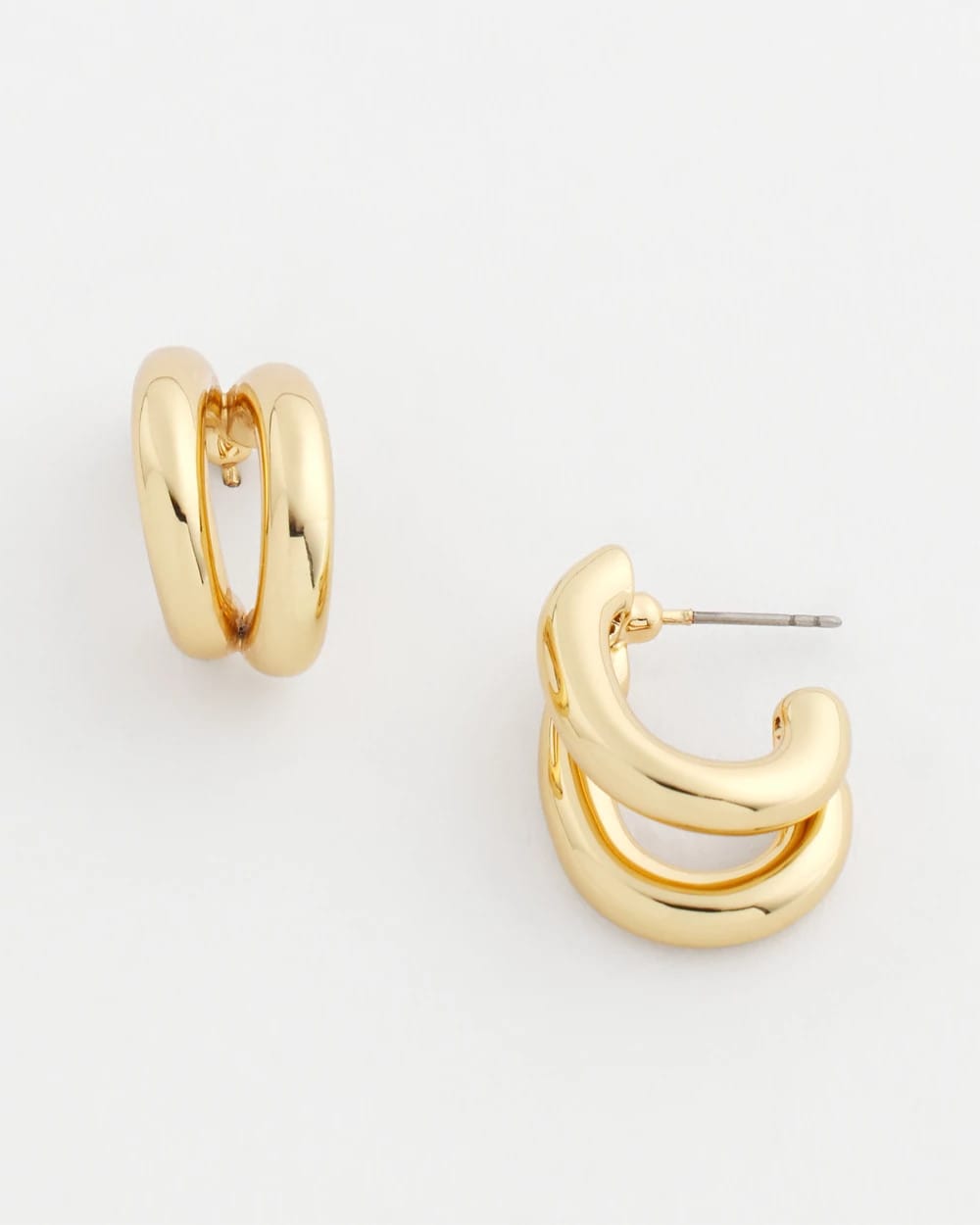 Chico's Recommended | Gold Double Mini Hoop Earrings