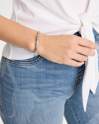 Chico's Best Price | Glam Silvertone Slice Stretch Bracelet