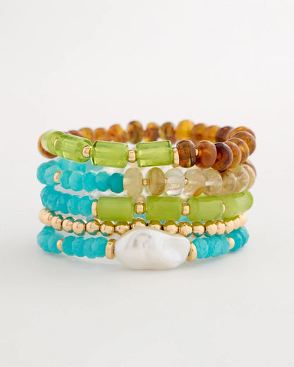 Chico's Best Seller | Multi-Colored Stretch Set of Five Beaded Bracelets