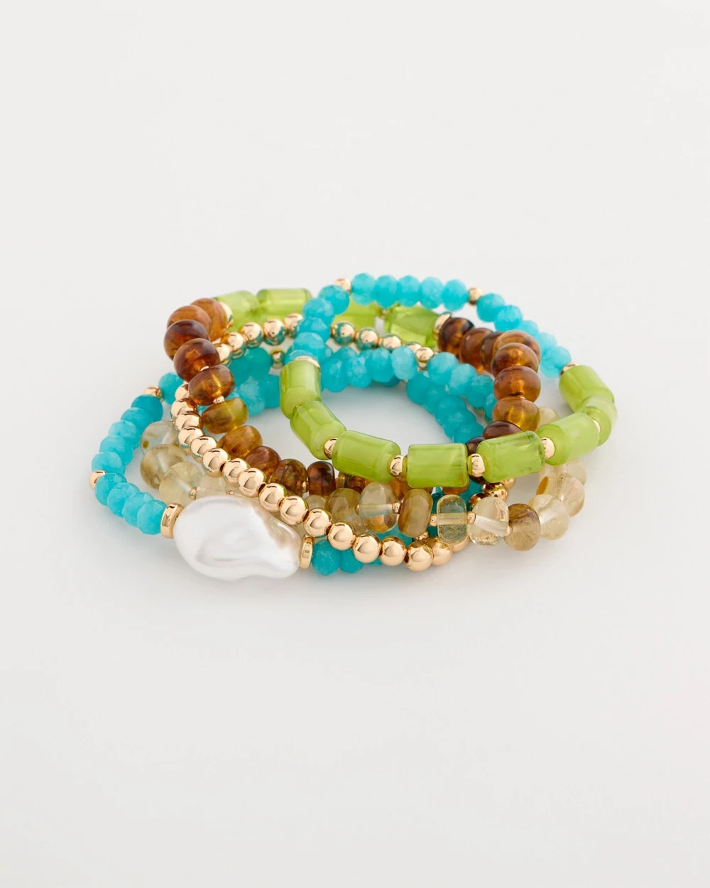 Chico's Best Seller | Multi-Colored Stretch Set of Five Beaded Bracelets