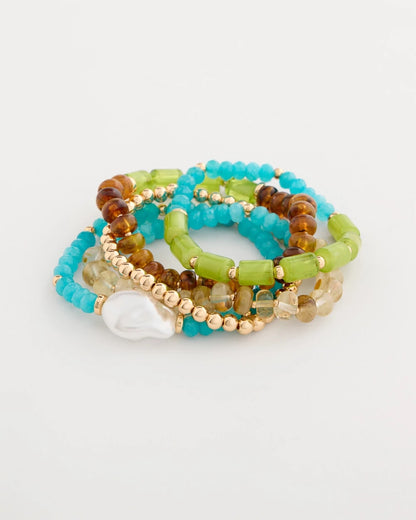 Chico's Best Seller | Multi-Colored Stretch Set of Five Beaded Bracelets