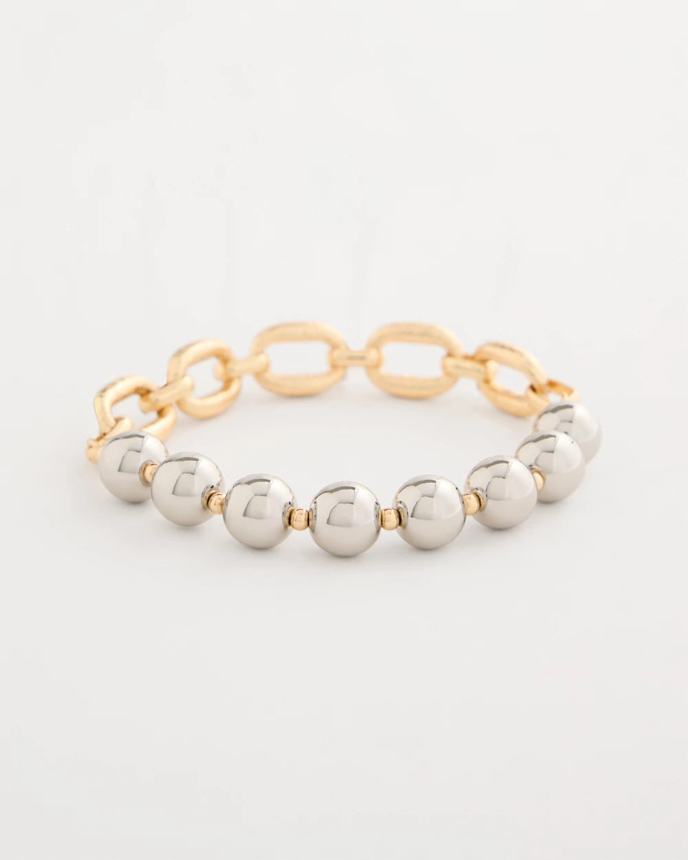 Chico's Top Pick | Mixed Metal Chain Bead Stretch Bracelet