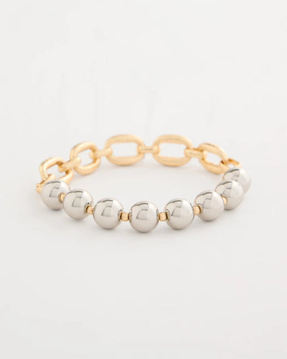 Chico's Top Pick | Mixed Metal Chain Bead Stretch Bracelet