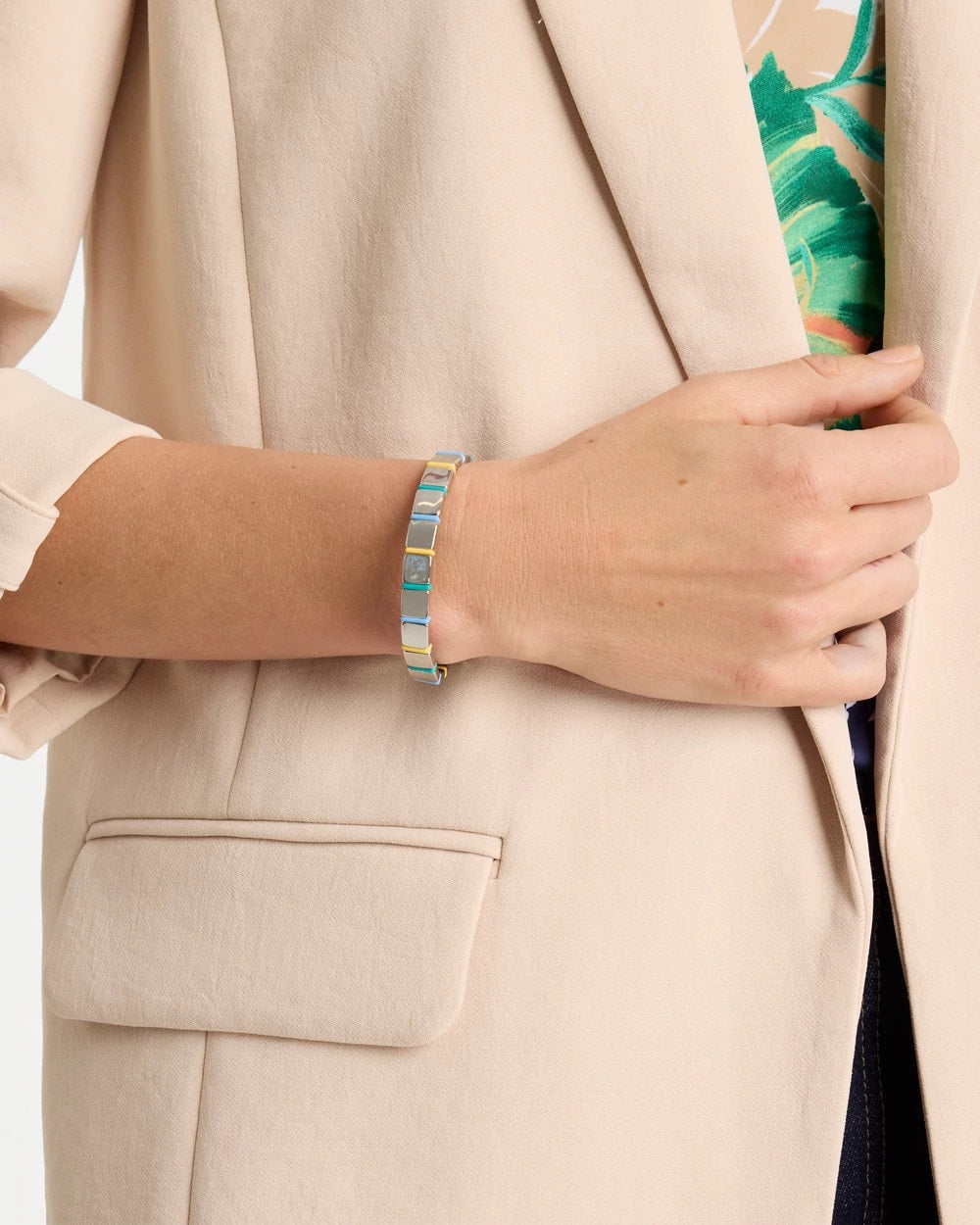 Chico's Best Price | Glam Teal Slice Stretch Bracelet